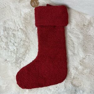 West Elm Boucle Stocking Red
